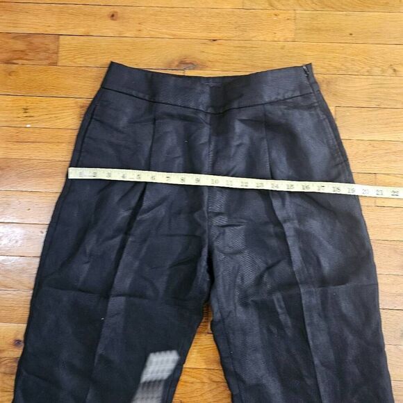 J. Crew Navy Wide Leg Cropped Linen Pants Size 4 - Picture 9 of 9